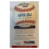 Bob Feller Autographed Baseball - PSA/DNA Certified U20079 - Rawlings Official AL Ball