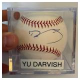 Yu Darvish Autographed Rawlings MLB Baseball in Display Case