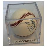 Adrian Gonzalez Autographed Baseball - Official MLB Ball in Acrylic Display Case