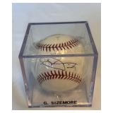 Grady Sizemore Autographed MLB Baseball - Official Rawlings Baseball in Acrylic Display Case