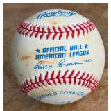 Rad Carew Signed Baseball Rawlings OALB Brown Ball