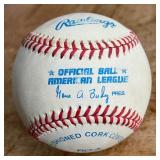 Terry Steinbach Signed Baseball Rawlings OALB Budig Ball