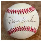 Dana Kiecker Signed Baseball Rawlings OALB Brown Ball
