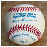 Dana Kiecker Signed Baseball Rawlings OALB Brown Ball