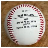 Dave Hollins Signed Philadelphia Phillies Stat Baseball