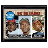 Roberto Clemente / Hank Aaron / Orlando Cepeda 1968 Topps NL RBI Leaders #3 Vintage Baseball Card
