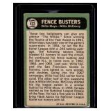 Willie Mays / Willie McCovey 1967 Topps Fence Busters #423 Vintage Baseball Card