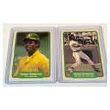 Rickey Henderson 2 Card Lot 1982 Fleer #92 and #643 Vintage Baseball Cards