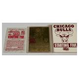 Chicago Bulls Starting Five 23kt Gold Michael Jordan Limited Edition Basketball Card