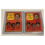 (2) 1962 Topps AL Win Leaders #57 Vintage Baseball Cards
