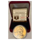 Greg Maddux Limited Edition Highland Mint Bronze Baseball Coin