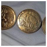 3-North American Big Game Bronze Medallions/Tokens