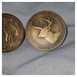 3-North American Big Game Bronze Medallions/Tokens