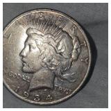 1934 D Peace Dollar $1 in VG Plusw/Toning