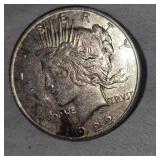 1922 S Peace Dollar $1 w/Gold Toning