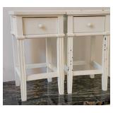 Petite White Farmhouse Tables A, pair