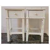 Petite White Farmhouse Tables A, pair