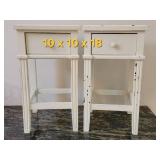 Petite White Farmhouse Tables A, pair