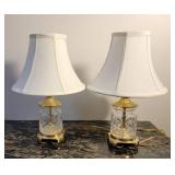 Lead Crystal Boudior Table Lamps, pair