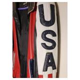 Vintage Pelle USA American Flag Leather Jacket ~ size L