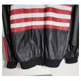 Vintage Pelle USA American Flag Leather Jacket ~ size L