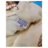 Vintage Silk Gold Beaded Cocktail Dress ~ size XL