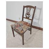 Folding Lyre-Back Side Chair with Safari Animal Upholstered Seat
