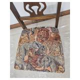 Folding Lyre-Back Side Chair with Safari Animal Upholstered Seat