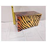 Safari Animal Print Decorative Storage Chest with Hinged Lid