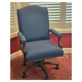 Nailhead-Trim Navy Office Chair by Leland Manufacturing