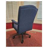 Nailhead-Trim Navy Office Chair by Leland Manufacturing