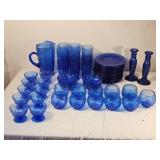 Seneca / Morgantown Delphine Blue Driftwood (Crinkle) Glassware Collection