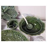 Subtil Portuguese Green Cabbage Ware Serving Collection