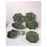 Subtil Portuguese Green Cabbage Ware Serving Collection