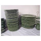 Olfaire Portuguese Green Cabbage Ware Table Service Pieces (81 Count)