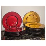 Decorative Entertaining Charger Plates, Mixed Jewel Tones