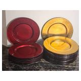 Decorative Entertaining Charger Plates, Mixed Jewel Tones