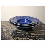 Certified International Blue Olive Motif Centerpiece Bowl Set