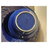 Certified International Blue Olive Motif Centerpiece Bowl Set