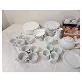 Large Collection of White Porcelain Coffee & Espresso Accessories
