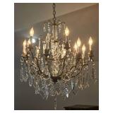 Elegant 12-Arm Crystal Chandelier with Bronze Finish Frame
