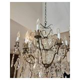 Elegant 12-Arm Crystal Chandelier with Bronze Finish Frame