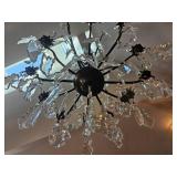 Elegant 12-Arm Crystal Chandelier with Bronze Finish Frame