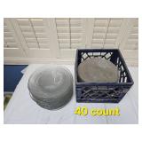 1980s Portuguese Glass Plates by Jose Carvalho Gama Diniz (Approx. 40 Pieces)