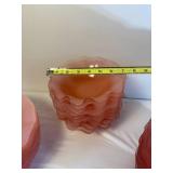 Pink Ruffled Glass Serving and Tableware Collection - (50)