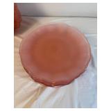 Pink Ruffled Glass Serving and Tableware Collection - (50)