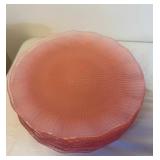 Pink Ruffled Glass Serving and Tableware Collection - (50)