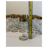 Twenty One Piece Gold Rim Stemware Set