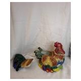 Decorative Rooster Figurines Pair