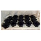 Denmark Black Stoneware Lidded Mini Pots Set - (15)